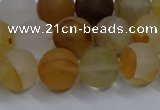 CYC142 15.5 inches 8mm round matte yellow quartz beads wholesale