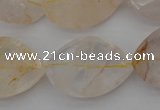 CYC204 15.5 inches 20*30mm twisted & faceted teardrop yellow quartz beads