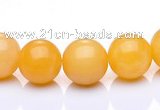 CYJ01 16 inches 4mm round yellow jade gemstone beads Wholesale