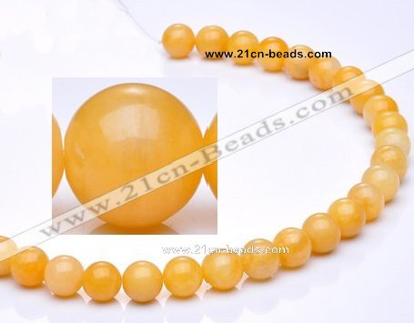 CYJ01 16 inches 4mm round yellow jade gemstone beads Wholesale