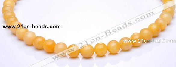 CYJ03 16 inches 8mm round yellow jade gemstone beads Wholesale