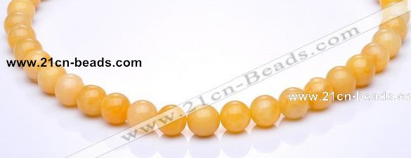 CYJ04 16 inches 10mm round yellow jade gemstone beads Wholesale