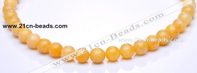 CYJ05 12mm round 16 inches yellow jade gemstone beads Wholesale