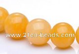 CYJ06 14mm round 16 inches yellow jade gemstone beads Wholesale