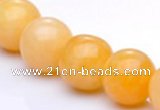 CYJ08 18mm round 16 inches yellow jade gemstone beads Wholesale