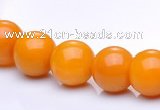 CYJ11 16 inches 8mm round yellow jade gemstone beads Wholesale