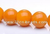 CYJ15 14mm round 16 inches yellow jade gemstone beads Wholesale