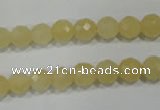 CYJ152 15.5 inches 8mm faceted round yellow jade beads wholesale