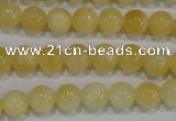 CYJ161 15.5 inches 8mm round yellow jade beads wholesale