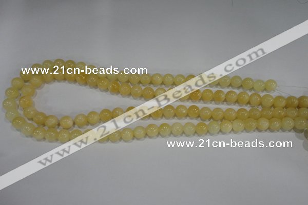 CYJ161 15.5 inches 8mm round yellow jade beads wholesale