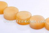 CYJ20 16 inches 12mm coin yellow jade gemstone beads Wholesale