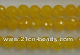 CYJ202 15.5 inches 8mm faceted round yellow jade beads wholesale