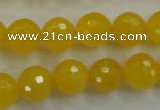 CYJ204 15.5 inches 12mm faceted round yellow jade beads wholesale