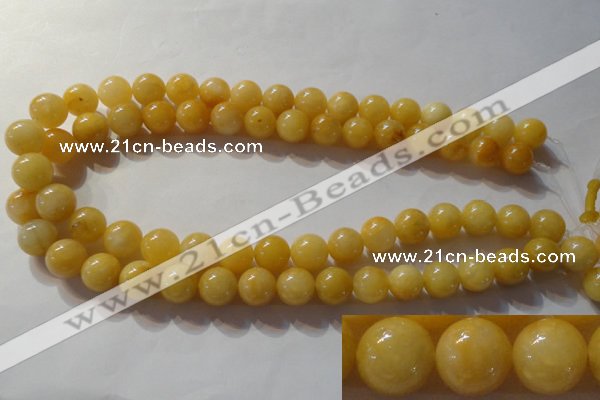 CYJ254 15.5 inches 12mm round yellow jade beads wholesale