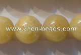 CYJ257 15.5 inches 18mm round yellow jade beads wholesale