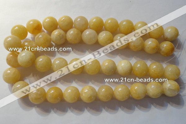 CYJ257 15.5 inches 18mm round yellow jade beads wholesale