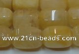 CYJ270 15.5 inches 10*14mm faceted tube yellow jade gemstone beads