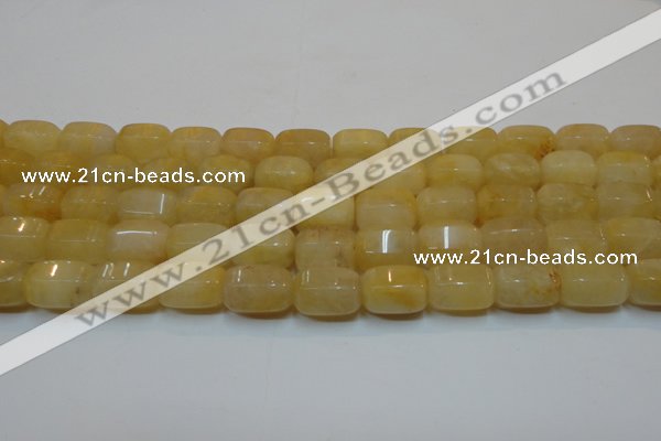 CYJ270 15.5 inches 10*14mm faceted tube yellow jade gemstone beads