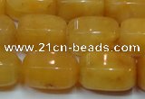 CYJ271 15.5 inches 10*14mm faceted tube yellow jade gemstone beads