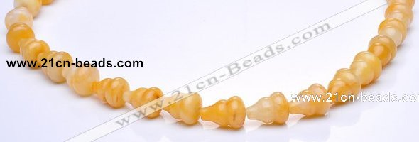 CYJ28 9*13mm calabash yellow jade gemstone beads Wholesale