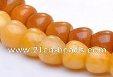 CYJ32 8*8mm bread shape yellow jade gemstone beads Wholesale