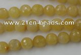 CYJ321 15.5 inches 8mm faceted round yellow jade beads wholesale