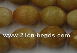 CYJ335 15.5 inches 16*20mm faceted rice yellow jade beads wholesale