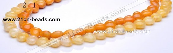 CYJ37 16 inch 12*12mm heart yellow jade gemstone beads Wholesale