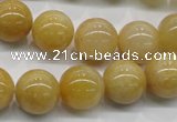 CYJ401 15.5 inches 6mm round yellow jade gemstone beads