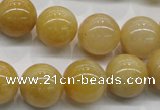 CYJ402 15.5 inches 8mm round yellow jade gemstone beads