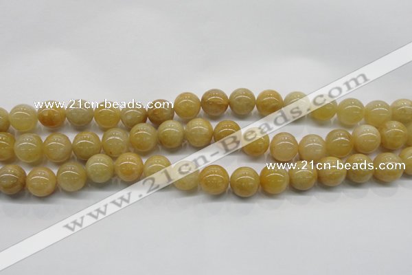 CYJ402 15.5 inches 8mm round yellow jade gemstone beads