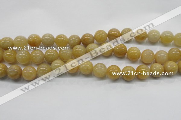 CYJ403 15.5 inches 10mm round yellow jade gemstone beads