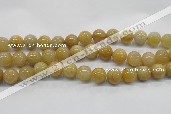 CYJ404 15.5 inches 12mm round yellow jade gemstone beads