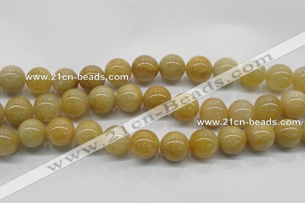 CYJ405 15.5 inches 14mm round yellow jade gemstone beads