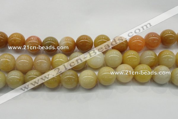 CYJ406 15.5 inches 16mm round yellow jade gemstone beads