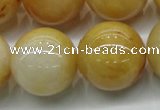 CYJ407 15.5 inches 18mm round yellow jade gemstone beads