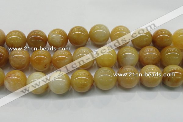 CYJ408 15.5 inches 20mm round yellow jade gemstone beads