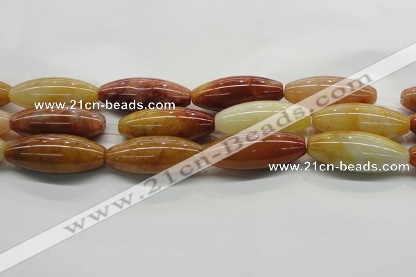 CYJ410 15.5 inches 18*45mm rice yellow jade gemstone beads