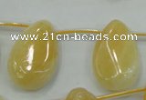 CYJ54 20*30mm top-drilled twisted teardrop yellow jade gemstone beads