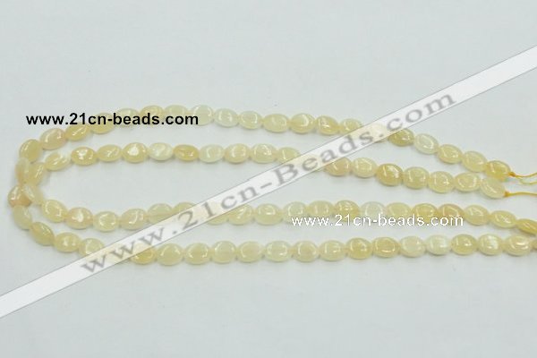 CYJ59 15.5 inches 8*10mm oval yellow jade gemstone beads wholesale