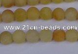 CYJ601 15.5 inches 6mm round matte yellow jade beads wholesale