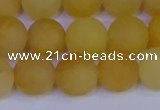 CYJ604 15.5 inches 12mm round matte yellow jade beads wholesale