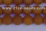 CYJ612 15.5 inches 8mm round matte yellow jade beads wholesale