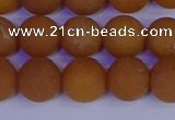 CYJ613 15.5 inches 10mm round matte yellow jade beads wholesale