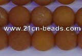 CYJ614 15.5 inches 12mm round matte yellow jade beads wholesale