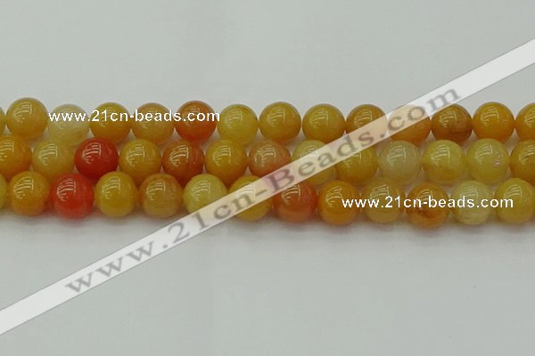 CYJ625 15.5 inches 14mm round yellow jade beads wholesale