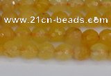 CYJ638 15.5 inches 4mm faceted round yellow jade beads wholesale