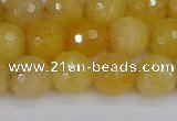 CYJ641 15.5 inches 10mm faceted round yellow jade beads wholesale