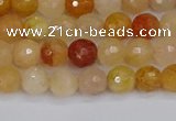 CYJ645 15.5 inches 4mm faceted round mixed yellow jade beads