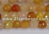 CYJ646 15.5 inches 6mm faceted round mixed yellow jade beads